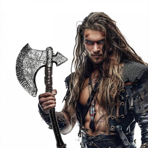 Viking axe plastic silver - viking,