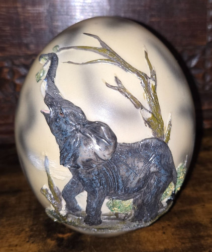Decorative ostrich egg with - decorative,
