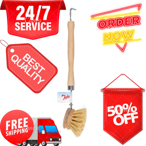 Tala wooden dish brush with - dish,