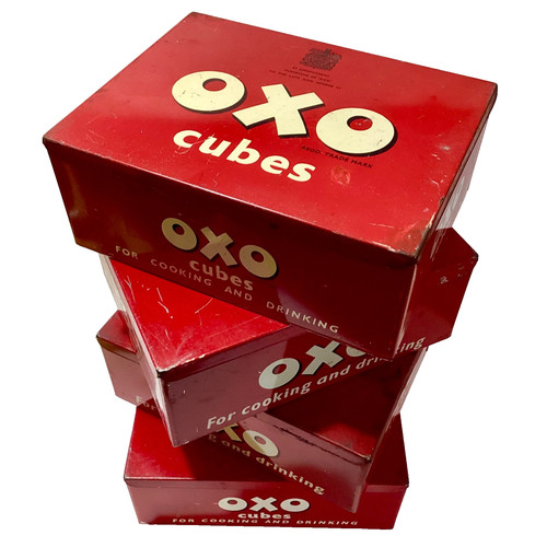 Large vintage 1950s oxo tins - vintage,