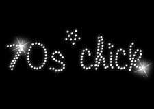 70s -Seventies Chick Iron on Hen Night  Slogan Birthday Crystal t shirt Transfer