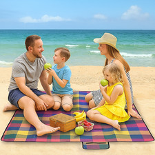 Large Waterproof Picnic Blanket 1.7M x 1.3M Family Size Portable Beach Mat Rug