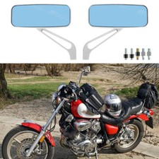 For Yamaha Virago XV 125 535 750 Chrome Motorcycle Rectangle Rearview Mirrors 2X