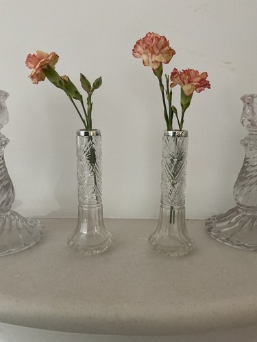 Vintage glass silver bud - vintage,