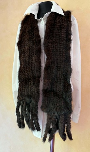 Vintage mink fur scarf brown - vintage,