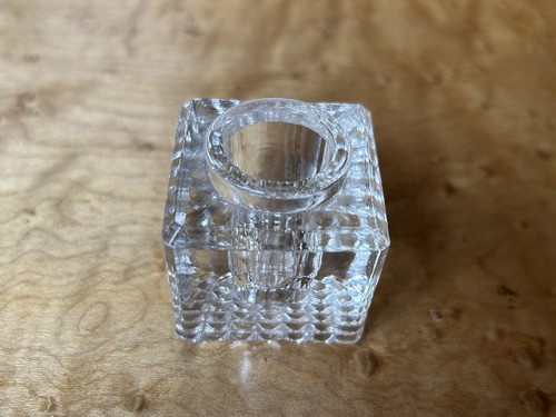 Vintage clear glass cube - clear,