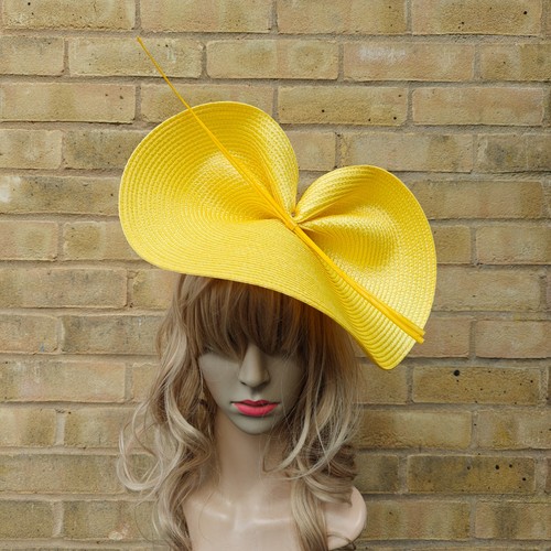 Yellow fascinator ostrich - yellow,