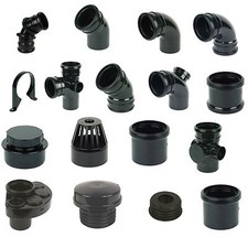Black Soil Pipe and Ring Seal Fittings UPVC 110mm External Or Internal Use