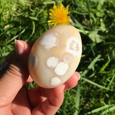 White Orca Agate Palm Palmstone Crystal