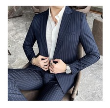 Mens Blue Pinstripe 2 Piece