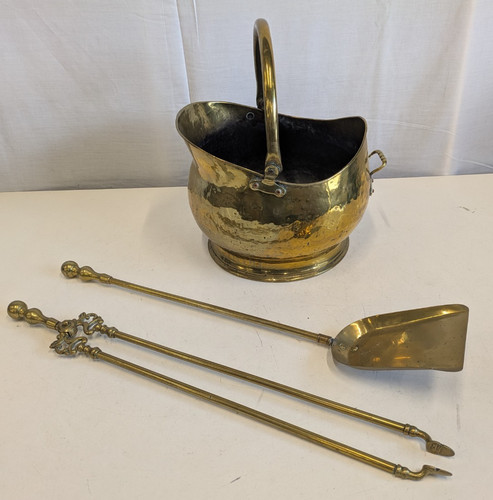 Antique brass helmet coal - antique,
