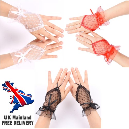 Lace mesh fingerless - fingerless, gloves
