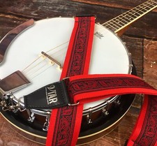 Handmade Red Irish Celtic Banjo Strap - Vtar Vegan Guitar Straps