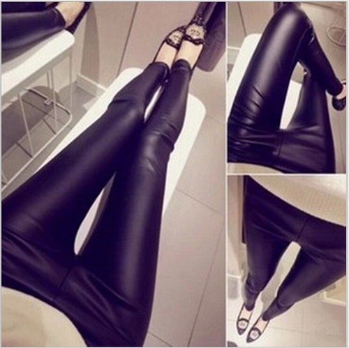 Ladies high waist black - high, faux