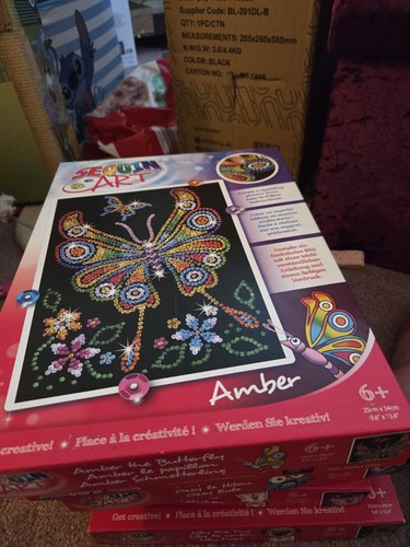Sequin art amber butterfly - amber,