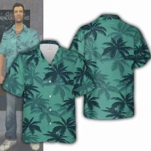 Mens button down hawaiian - button,