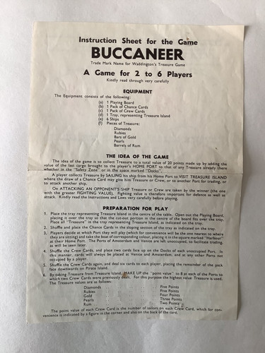 Buccaneer instructions rules - ,