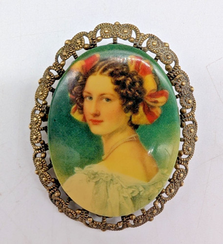 Vintage art cameo brooch 1828 - vintage,