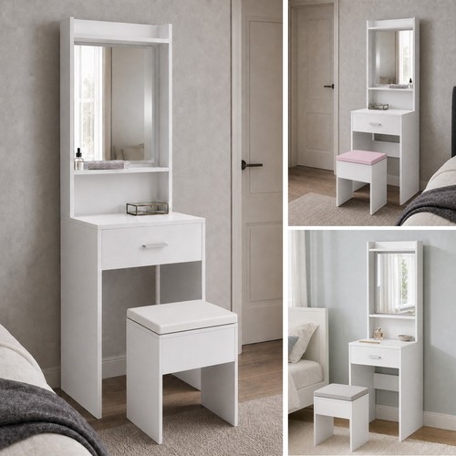 White makeup dressing table - white,
