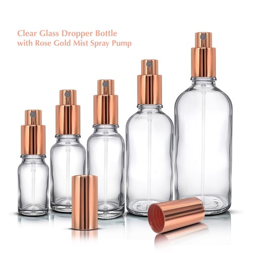Clear glass spray bottle - spray, with