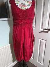 Kaliko Red Silk Dress UK 14 -