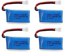 4-Pack 3.7V 380mAh LiPo