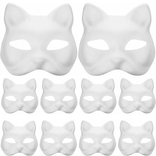 Cat mask paper blank - 10×,