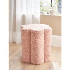 Pink Scallop Vanity Stool -