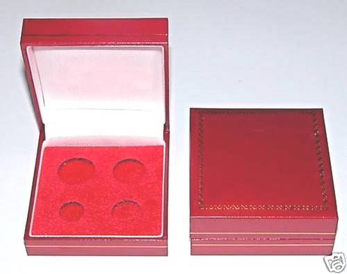 Red padded coin cases - red,