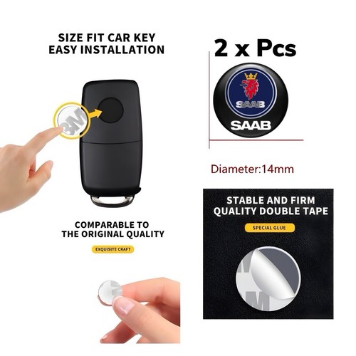 Saab car keyring logo - car,