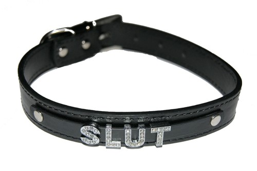 Slut black bondage collar - bondage,