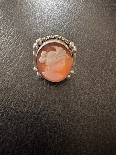 Vintage cameo ring carved - cameo,