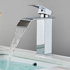 Waterfall Bathroom Basin Taps Bathroom Sink Mixer Tap Chrome Brass Taps 1 Handle