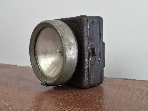 Vintage bicycle lamp rusted - bicycle,