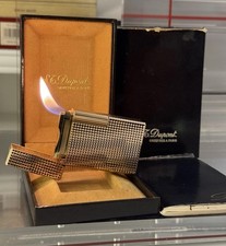 Vintage S.T. Dupont Line 1 Large Diamond Head Gold-Plated Lighter