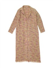 MICHEL AMBERS Womens Open Overcoat UK 16 Large Multicoloured Wool JC01