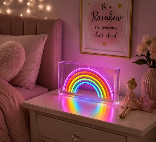 Rainbow led neon light box - neon,