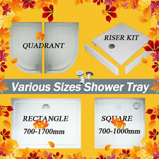 Quadrant/ Square/ Rectangle Stone Tray Shower Enclosure & Riser Kit & Free Waste