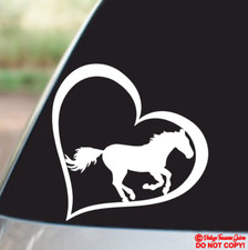 HORSE HEART Vinyl Decal Sticker Car Truck Trailer Rear Window Wall Bumper Laptop