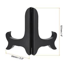 2pcs 4" Easel Plate Holder, Wooden Folding Display Stand Black for Picture Frame