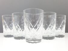 5 x Royal Brierley BRAEMAR Cut Crystal Tumbler Glasses Signed 3 1/2" (9 cm H)