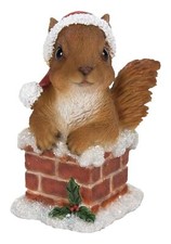 Christmas Squirrel on Chimney Ornament H8cm - Vivid Arts BG-BC55-G