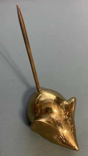 Vintage brass mouse ring - brass,
