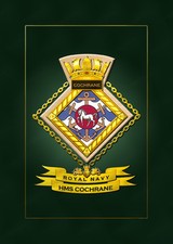 HMS COCHRANE SHIPS BADGE/CREST - HUNDREDS OF HM SHIPS IN STOCK