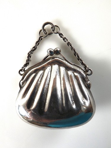 Small silver purse hallmarked - silver,