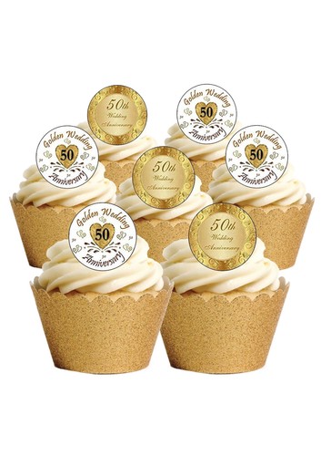 Cake toppers 50th golden - cake,