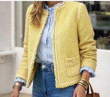 Zara Yellow White Blazer
