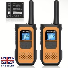 2X Walkie Talkies 2-Way Radio Long Range USB C Charging Battery Orange Colour