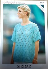 Original Sirdar Silky Look Dk Ladies Tunic 32"-54" Knitting Pattern 5604