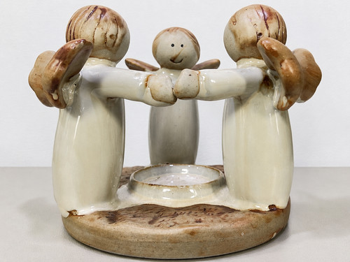 Ceramic angel trio tealight - angel,